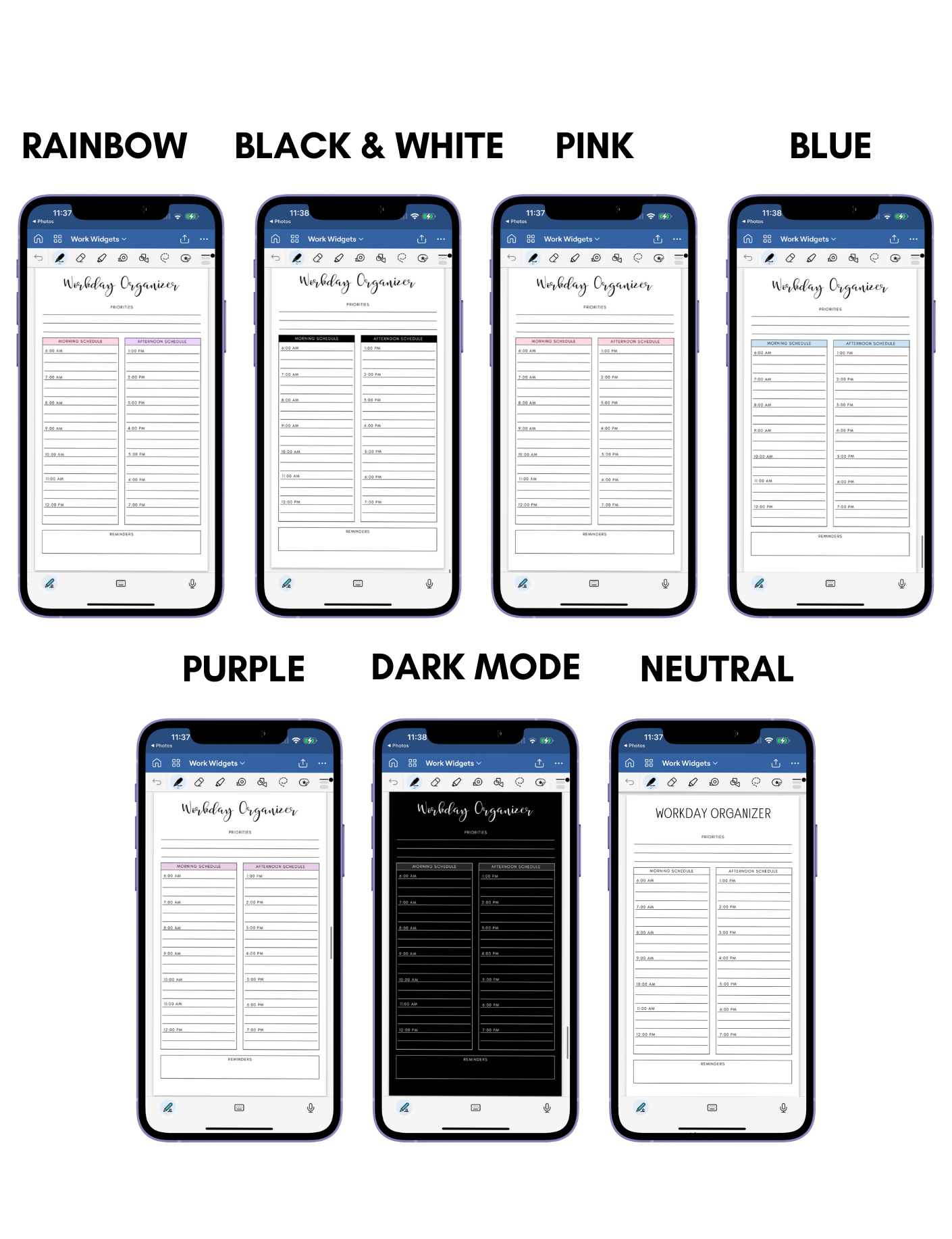 Digital Phone Planner Work Widgets Jessica Autumn
