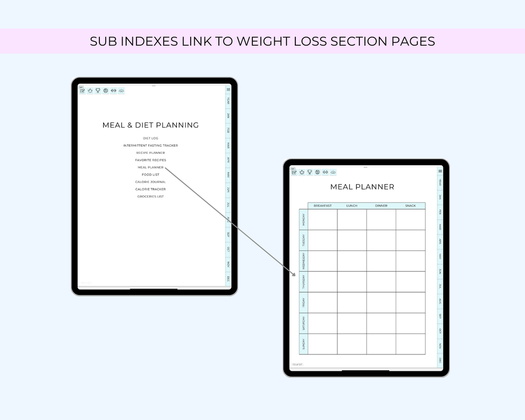 Weight Loss Digital Planner Jessica Autumn
