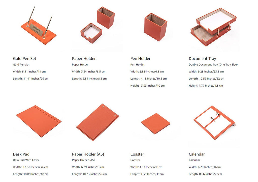 MOOG  Leather Desk Set - White- 2 PCS Moogdesk