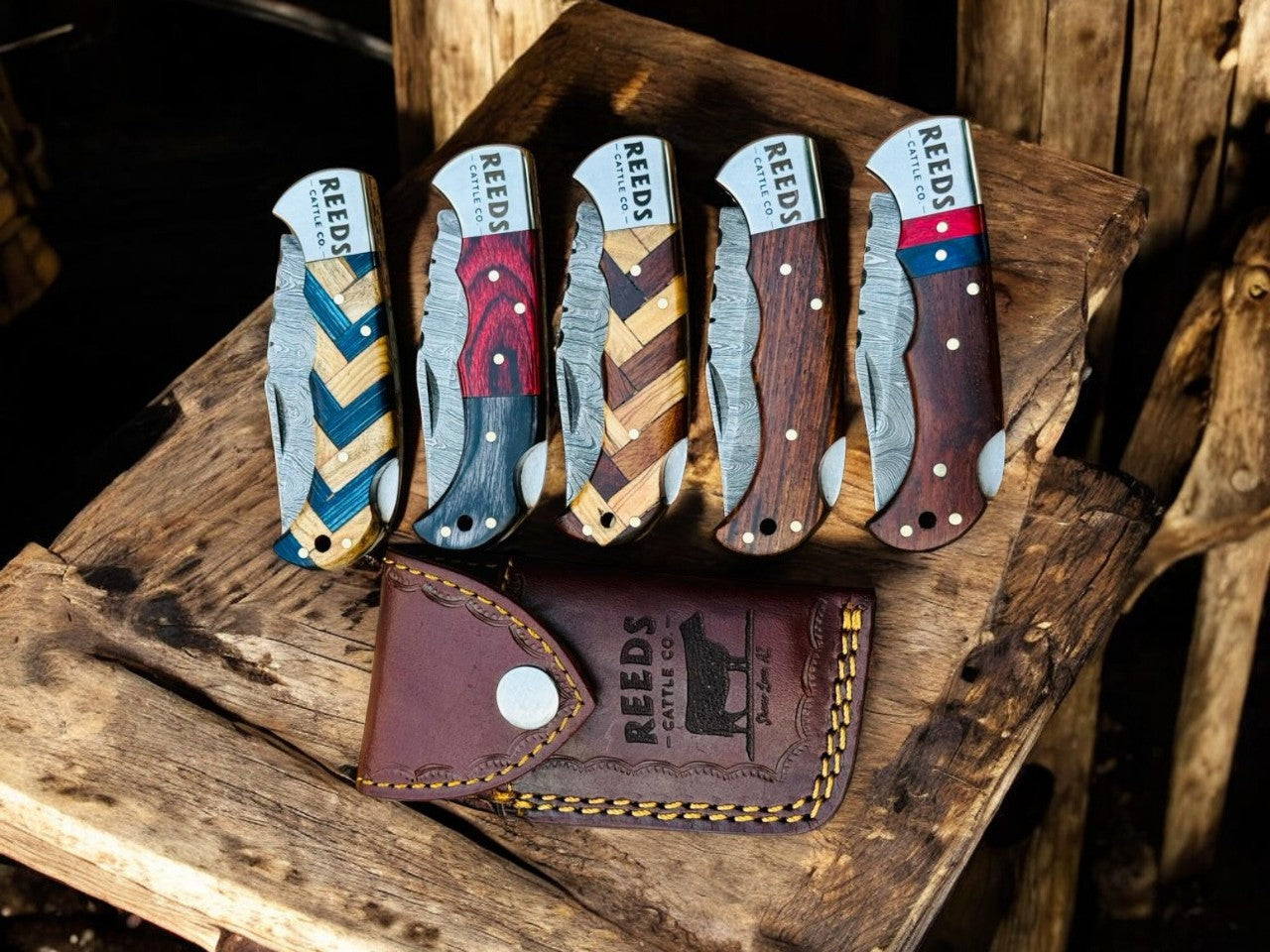 Holiday Gift Pack: Set of 5 Folding Pocket Knives – Black Friday & Christmas Sale Damascus Knife Store