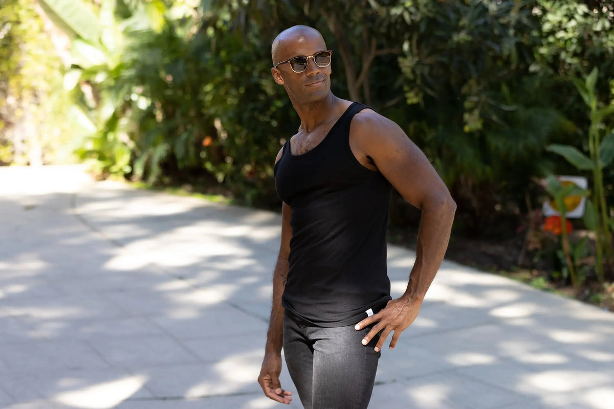 New Men's Bamboo Viscose/Organic Cotton Tank Top Spun Bamboo