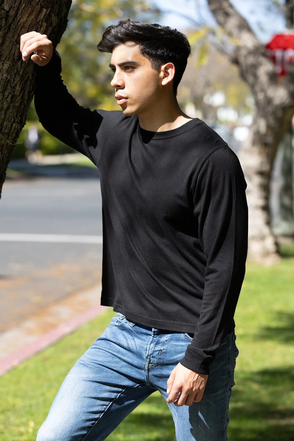 Men's Bamboo Viscose/Organic Cotton Long Sleeve T-Shirt Spun Bamboo