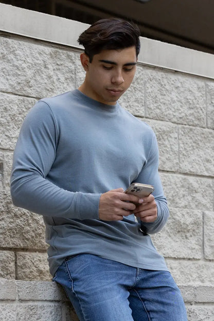 Men's Bamboo Viscose/Organic Cotton Long Sleeve T-Shirt Spun Bamboo