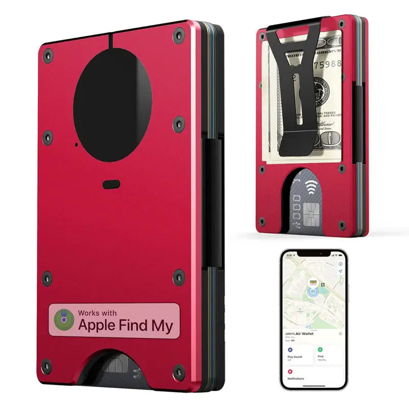 Minimalist AirTag Wallet – Slim Aluminum RFID Blocking Card Holder Sarah Express