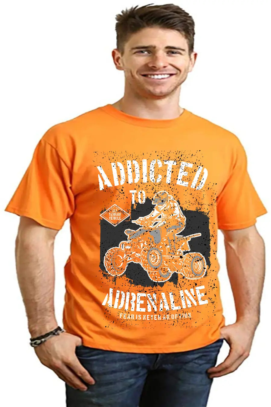 Addicted To Adrenaline Men's Bamboo Viscose/Organic Cotton Short Sleeve Graphic T-Shirt Spun Bamboo
