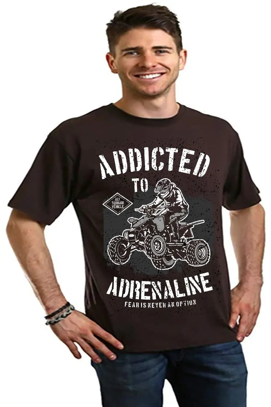 Addicted To Adrenaline Men's Bamboo Viscose/Organic Cotton Short Sleeve Graphic T-Shirt Spun Bamboo