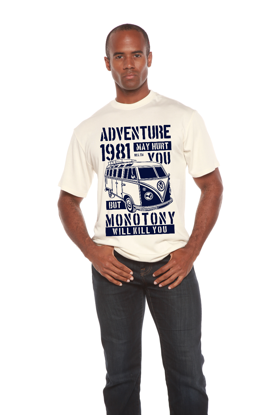 Adventure 1981 Men's Bamboo Viscose/Organic Cotton Short Sleeve Graphic T-Shirt Spun Bamboo