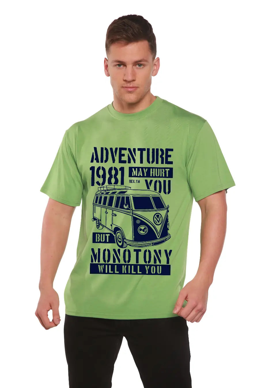 Adventure 1981 Men's Bamboo Viscose/Organic Cotton Short Sleeve Graphic T-Shirt Spun Bamboo