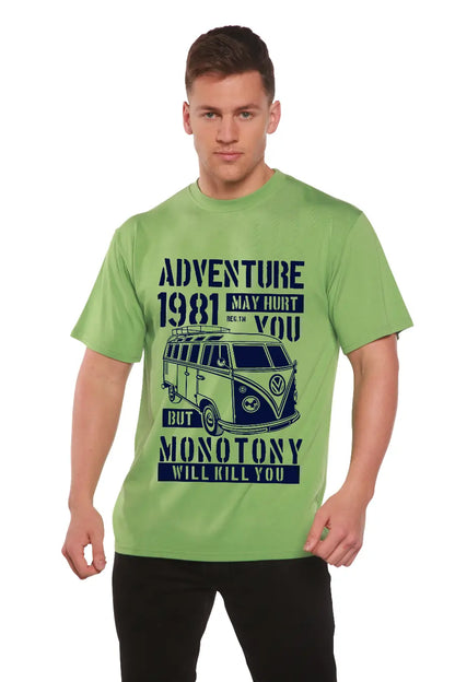 Adventure 1981 Men's Bamboo Viscose/Organic Cotton Short Sleeve Graphic T-Shirt Spun Bamboo