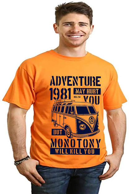 Adventure 1981 Men's Bamboo Viscose/Organic Cotton Short Sleeve Graphic T-Shirt Spun Bamboo
