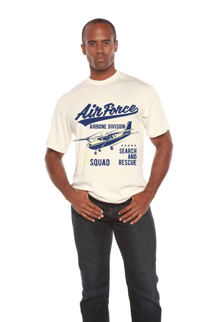 Air Force Men's Bamboo Viscose/Organic Cotton Short Sleeve Graphic T-Shirt Spun Bamboo