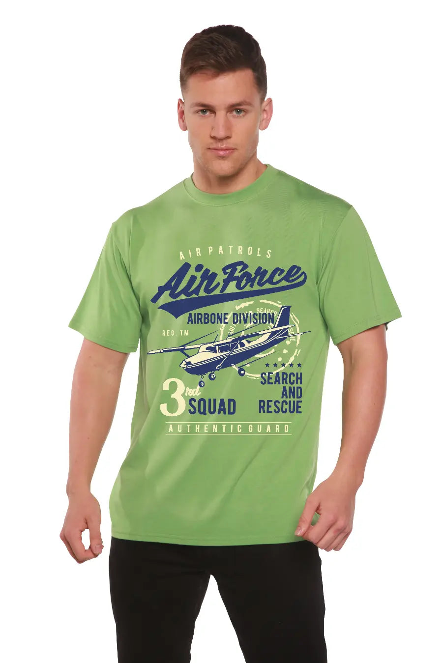 Air Force Men's Bamboo Viscose/Organic Cotton Short Sleeve Graphic T-Shirt Spun Bamboo