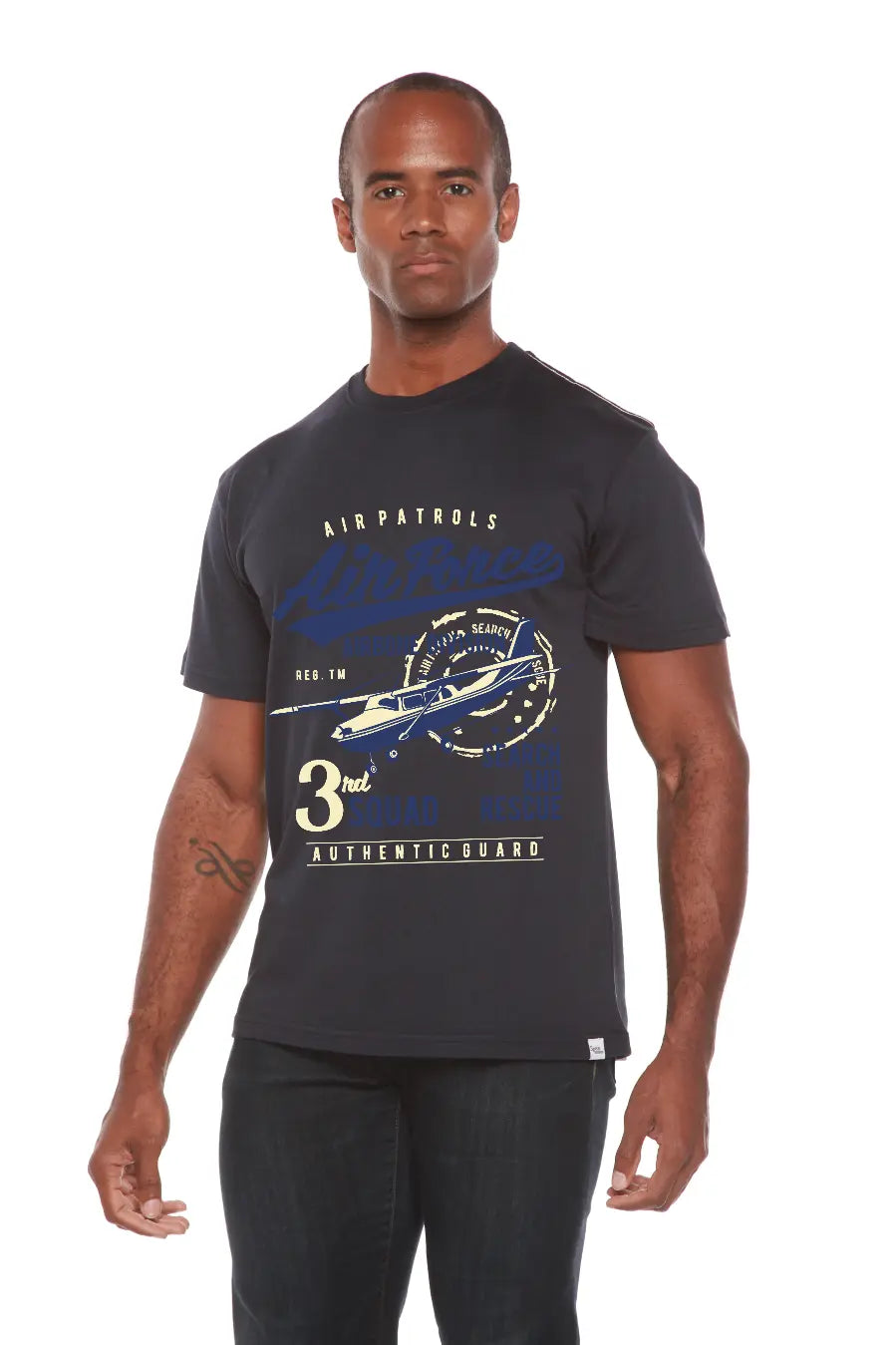 Air Force Men's Bamboo Viscose/Organic Cotton Short Sleeve Graphic T-Shirt Spun Bamboo