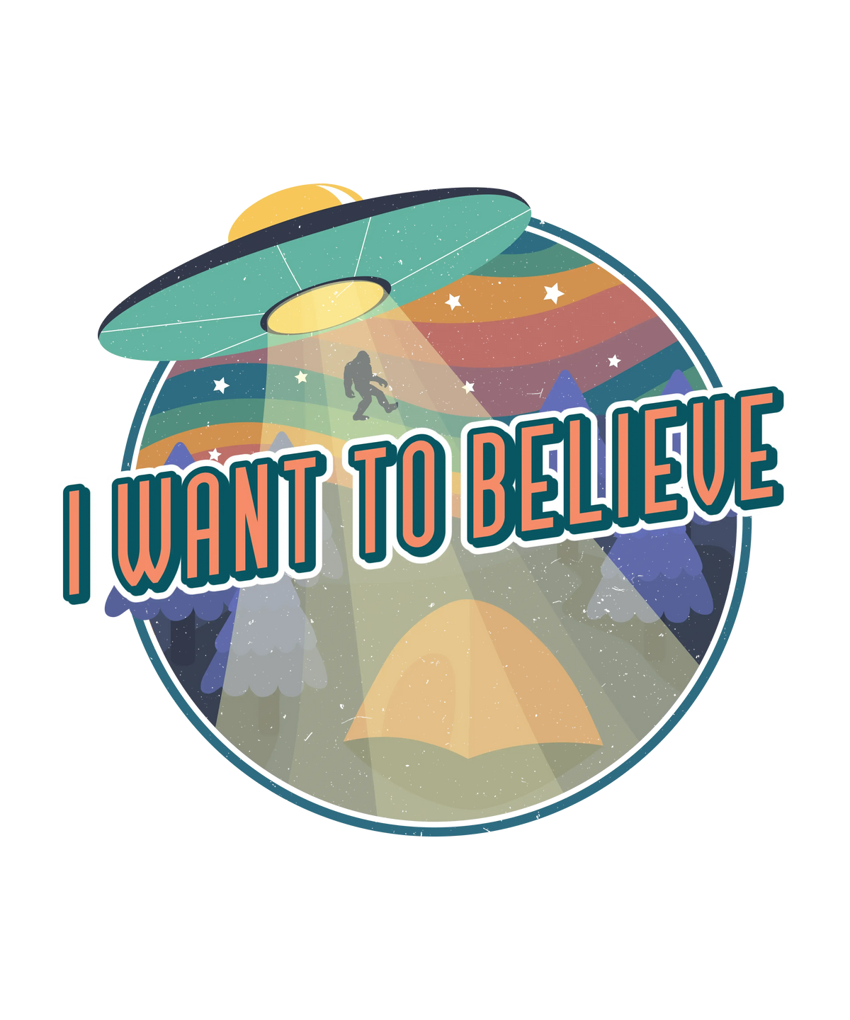 I Want to Believe Men's Bamboo Short Sleeve Printed T-Shirt Spun Bamboo