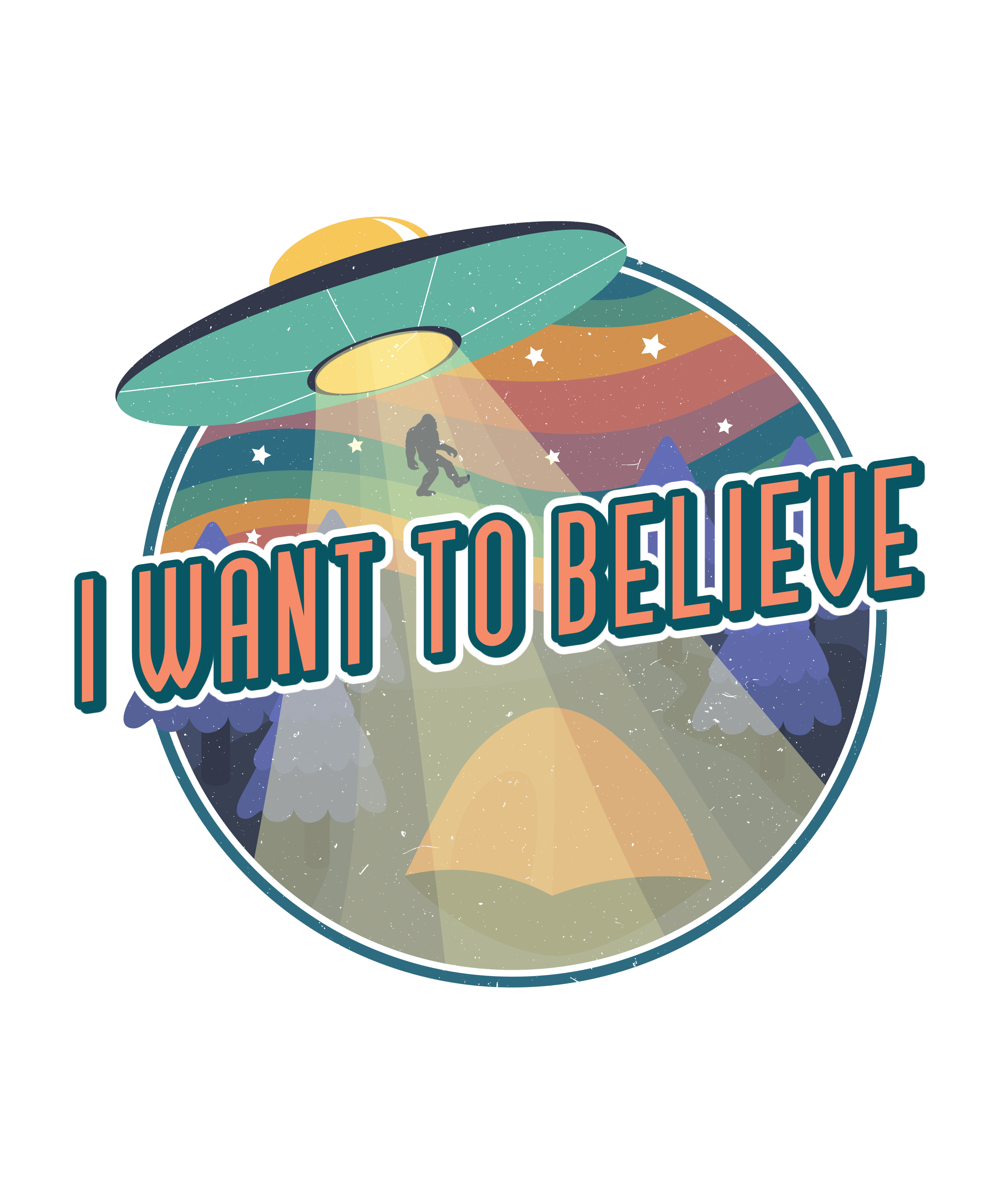 I Want to Believe Men's Bamboo Short Sleeve Printed T-Shirt Spun Bamboo