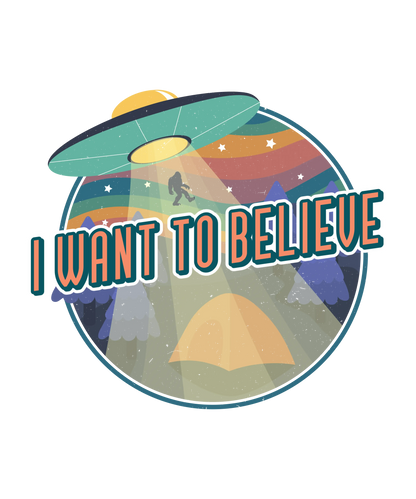 I Want to Believe Men's Bamboo Short Sleeve Printed T-Shirt Spun Bamboo