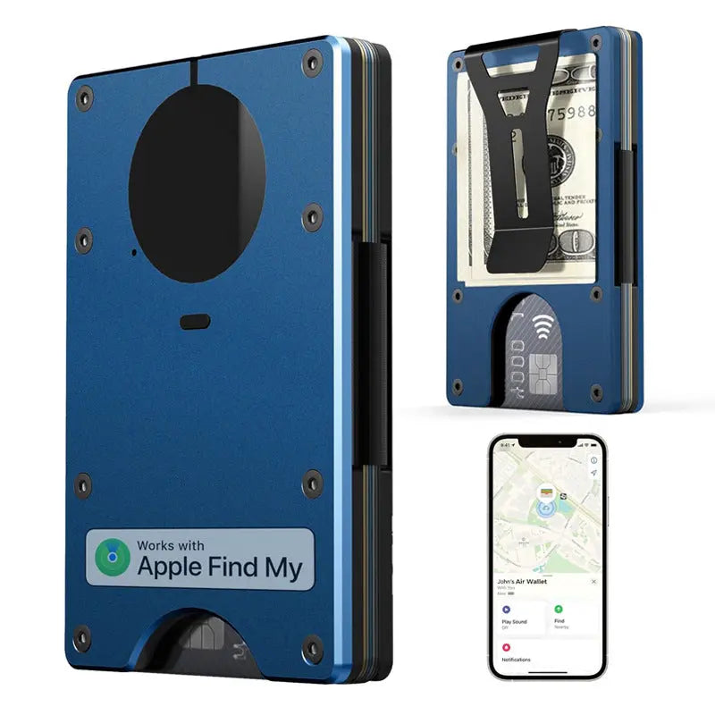 Minimalist AirTag Wallet – Slim Aluminum RFID Blocking Card Holder Sarah Express