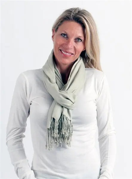 Bamboo Viscose Scarf in Black Spun Bamboo