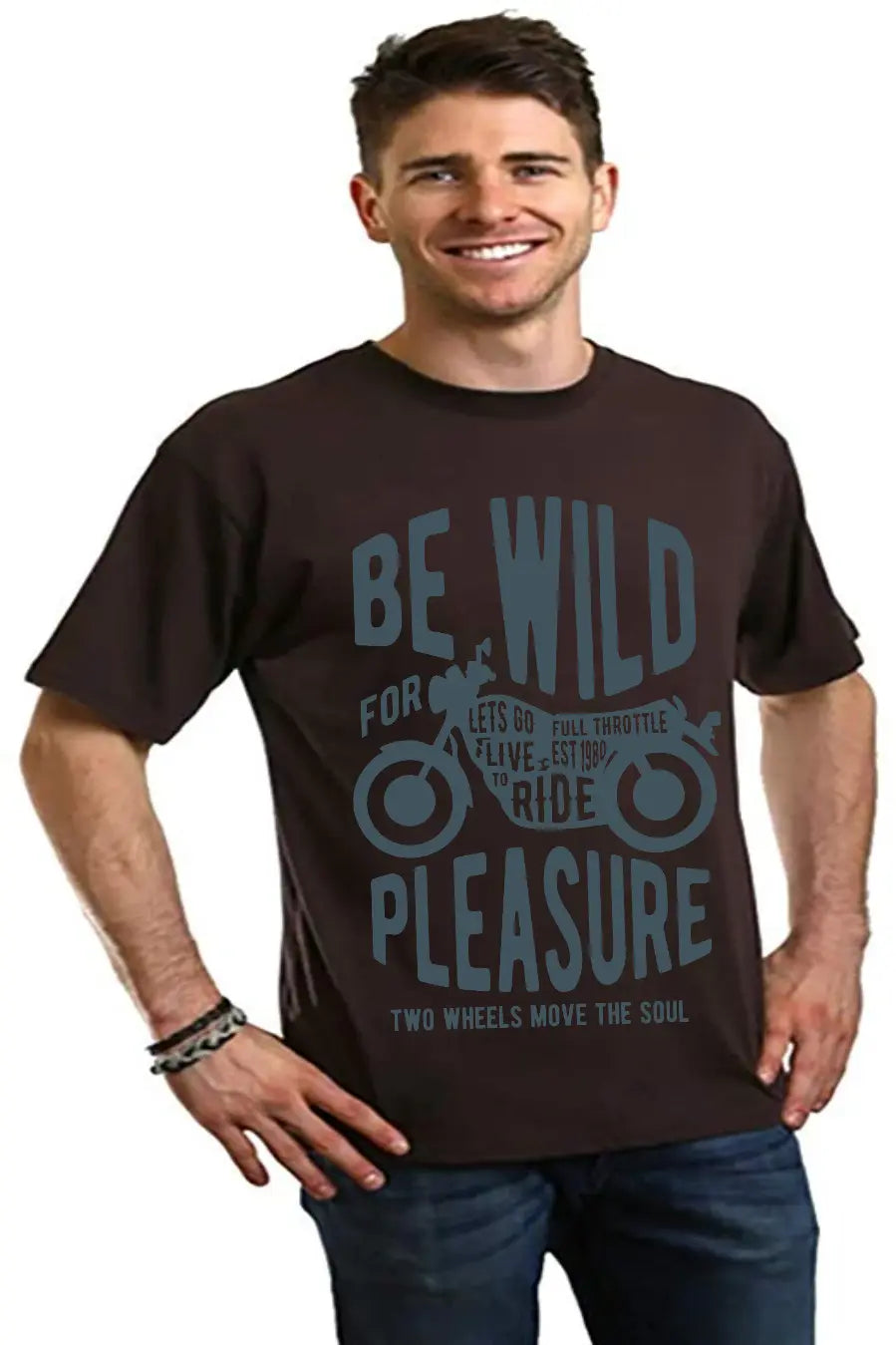 Be Wild Men's Bamboo Viscose/Organic Cotton Short Sleeve Graphic T-Shirt Spun Bamboo