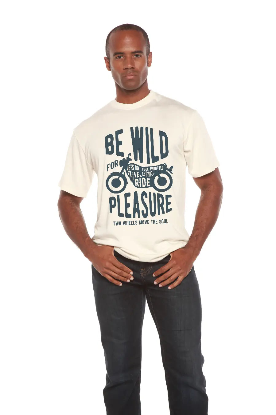 Be Wild Men's Bamboo Viscose/Organic Cotton Short Sleeve Graphic T-Shirt Spun Bamboo