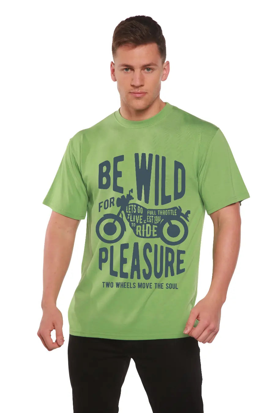 Be Wild Men's Bamboo Viscose/Organic Cotton Short Sleeve Graphic T-Shirt Spun Bamboo