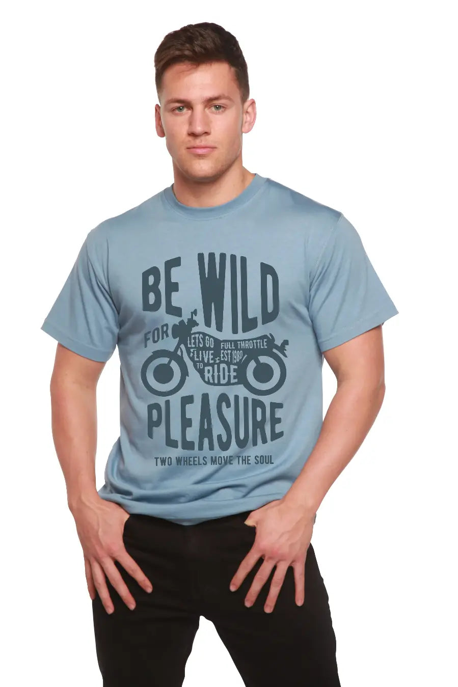 Be Wild Men's Bamboo Viscose/Organic Cotton Short Sleeve Graphic T-Shirt Spun Bamboo