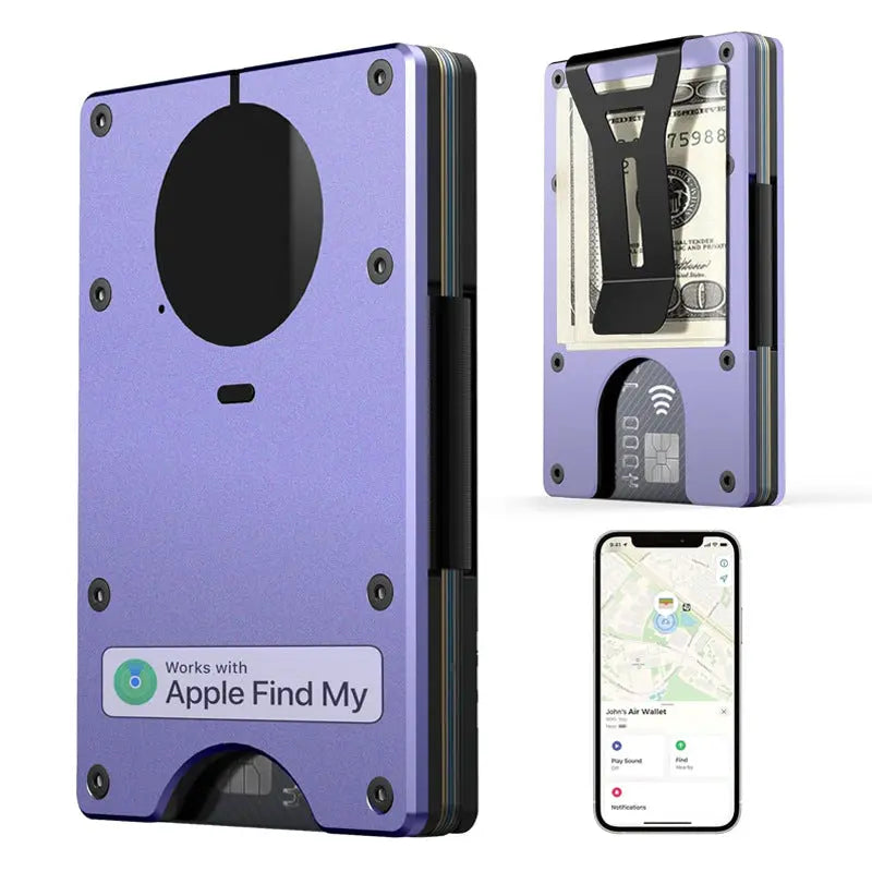 Minimalist AirTag Wallet – Slim Aluminum RFID Blocking Card Holder Sarah Express