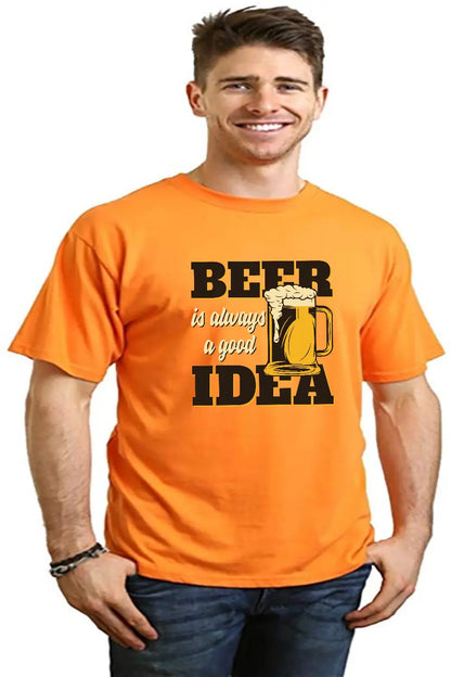 Beer Idea Men's Bamboo Viscose/Organic Cotton Short Sleeve Graphic T-Shirt Spun Bamboo