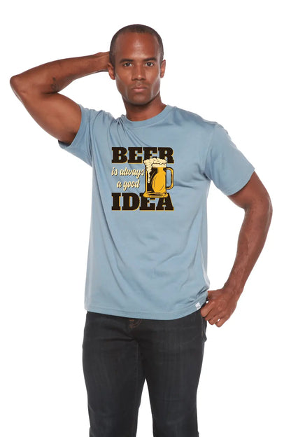 Beer Idea Men's Bamboo Viscose/Organic Cotton Short Sleeve Graphic T-Shirt Spun Bamboo