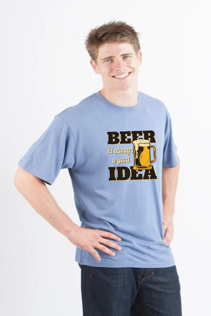 Beer Idea Men's Bamboo Viscose/Organic Cotton Short Sleeve Graphic T-Shirt Spun Bamboo