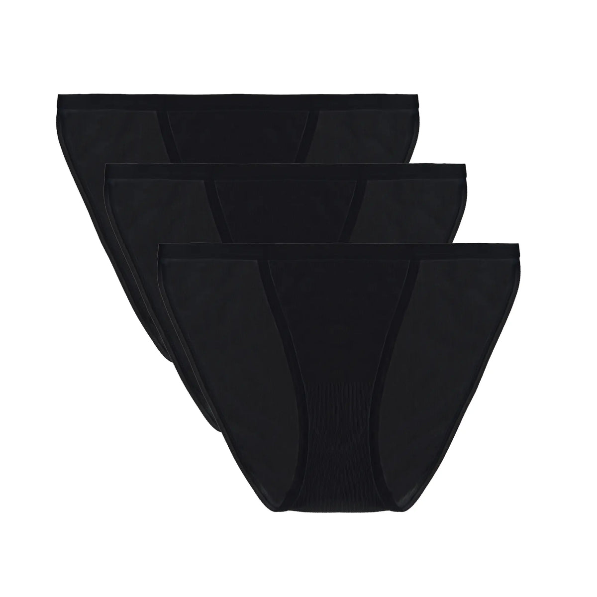 Women's Bamboo/Cotton Bikini Style Underwear Black Color - 3-pack Spun Bamboo