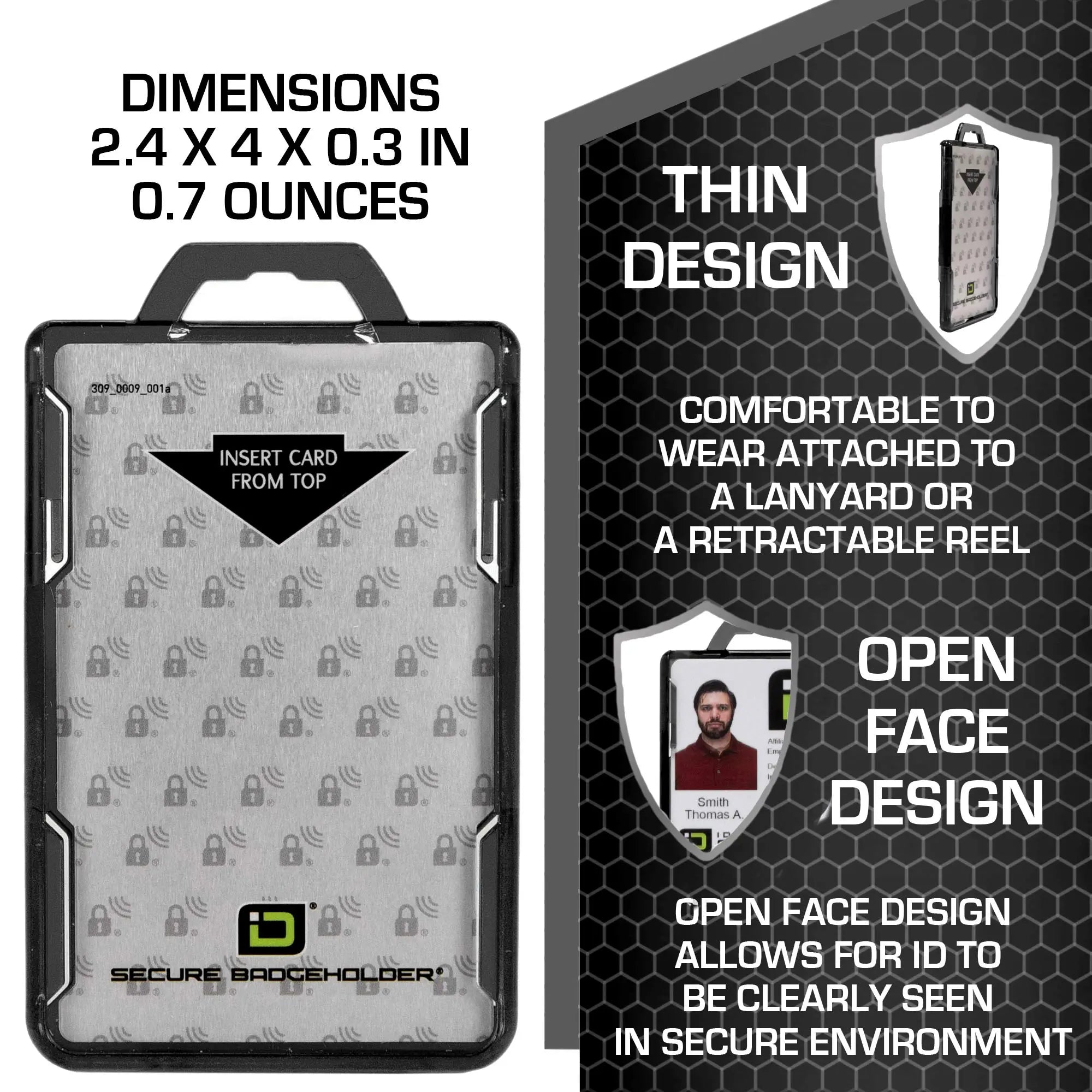 Secure Badge Holder Duolite ® Vertical 2 ID Card Holder, and Lanyard Bundle ID Stronghold