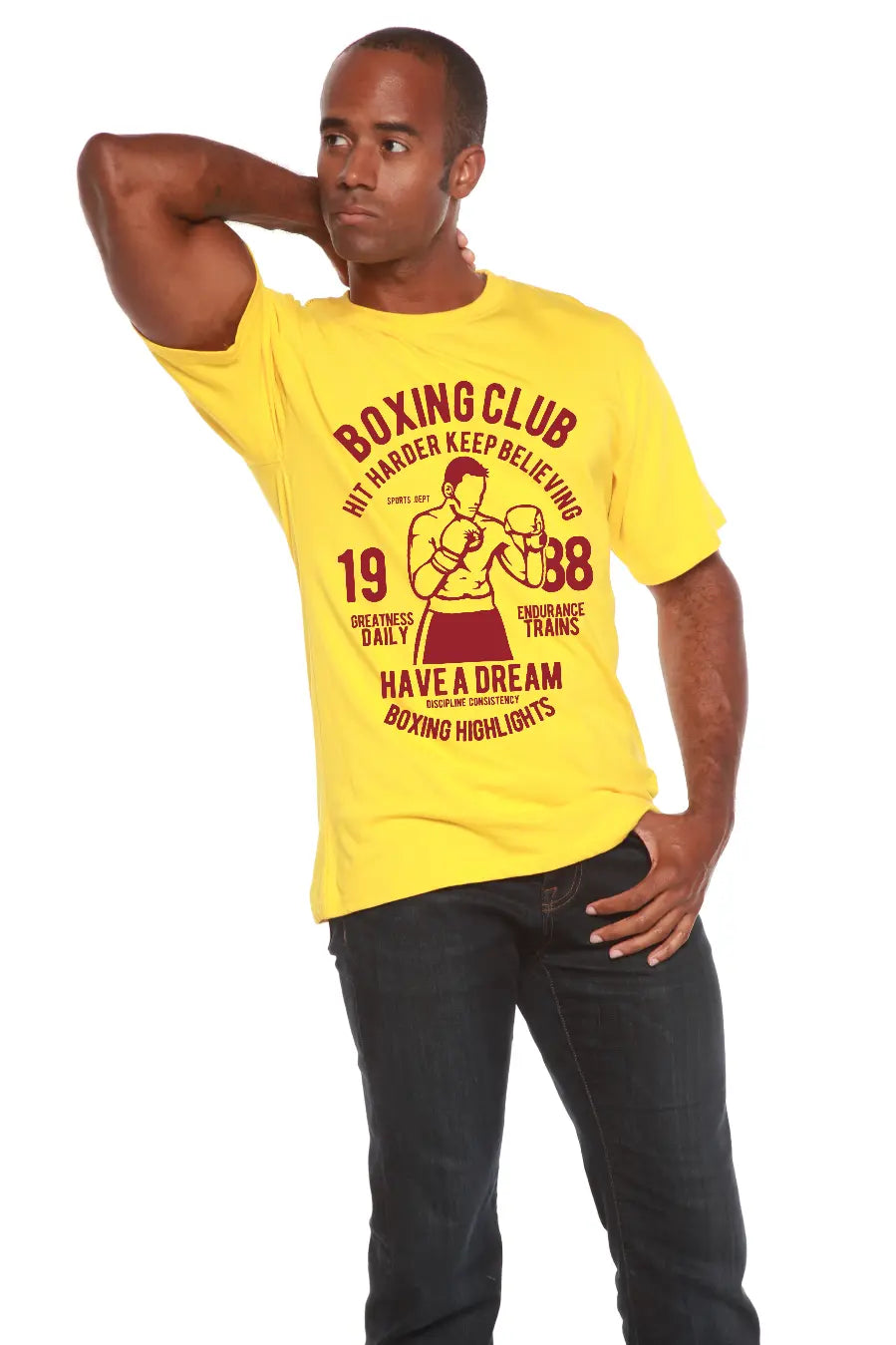 Boxing Club Men's Bamboo Viscose/Organic Cotton Short Sleeve Graphic T-Shirt Spun Bamboo