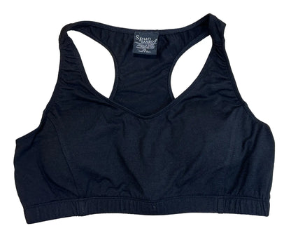 New Women's Bamboo Padded Sports Bra in Black Spun Bamboo