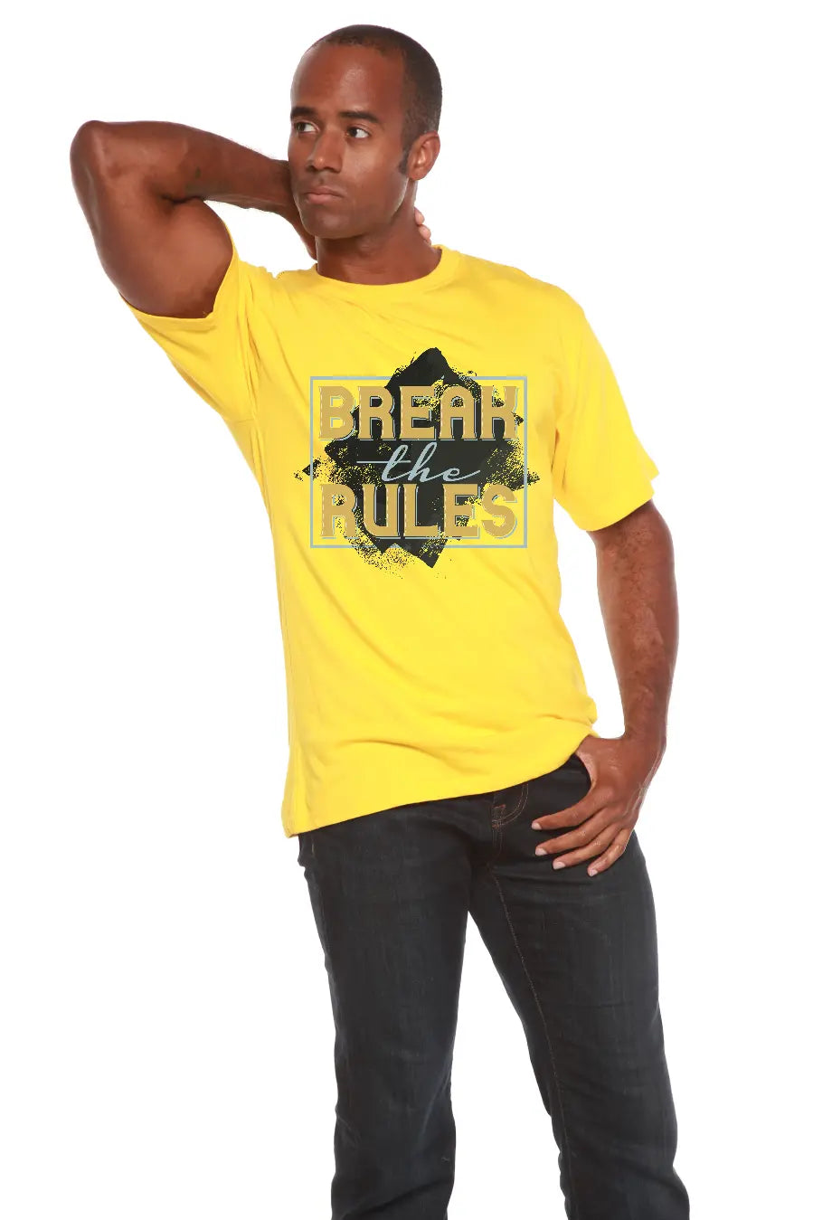 Break the Rules Men's Bamboo Viscose/Organic Cotton Short Sleeve Graphic T-Shirt Spun Bamboo