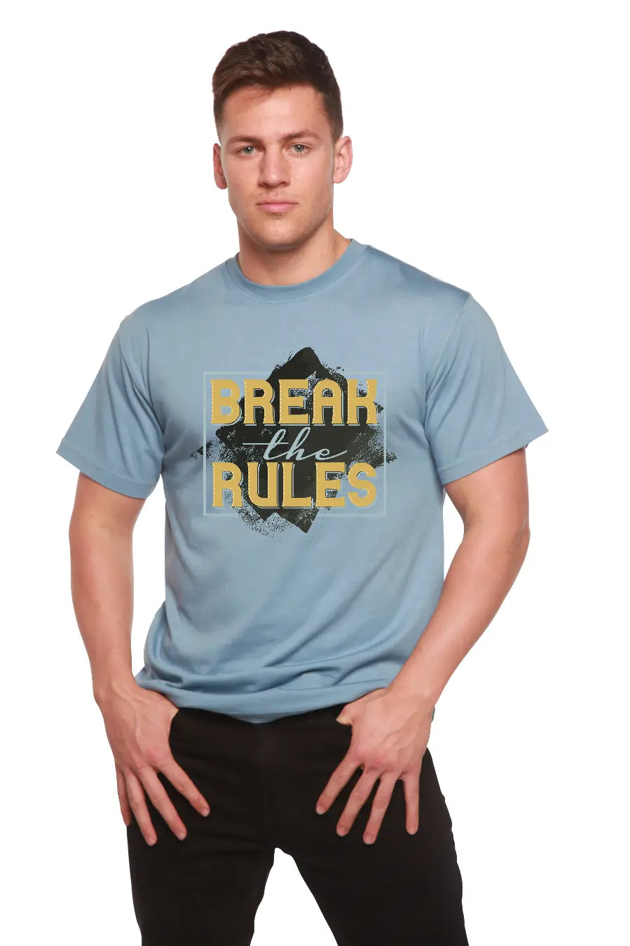 Break the Rules Men's Bamboo Viscose/Organic Cotton Short Sleeve Graphic T-Shirt Spun Bamboo