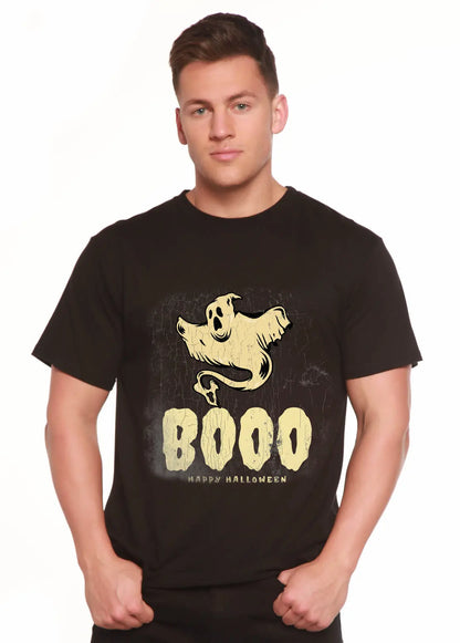 Happy Halloween Graphic Men's Bamboo Viscose/Organic Cotton Short Sleeve T-Shirt Spun Bamboo