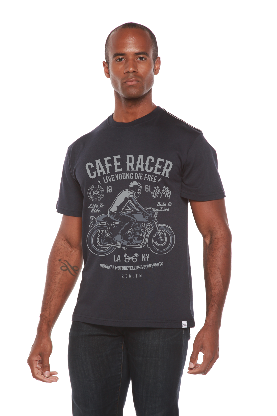 Cafe Racer Men's Bamboo Viscose/Organic Cotton Short Sleeve Graphic T-Shirt Spun Bamboo