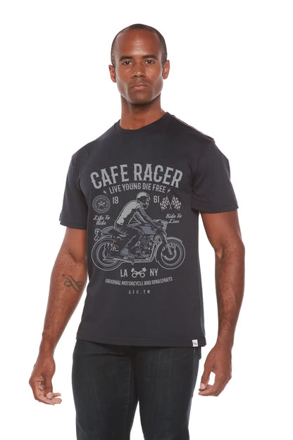 Cafe Racer Men's Bamboo Viscose/Organic Cotton Short Sleeve Graphic T-Shirt Spun Bamboo