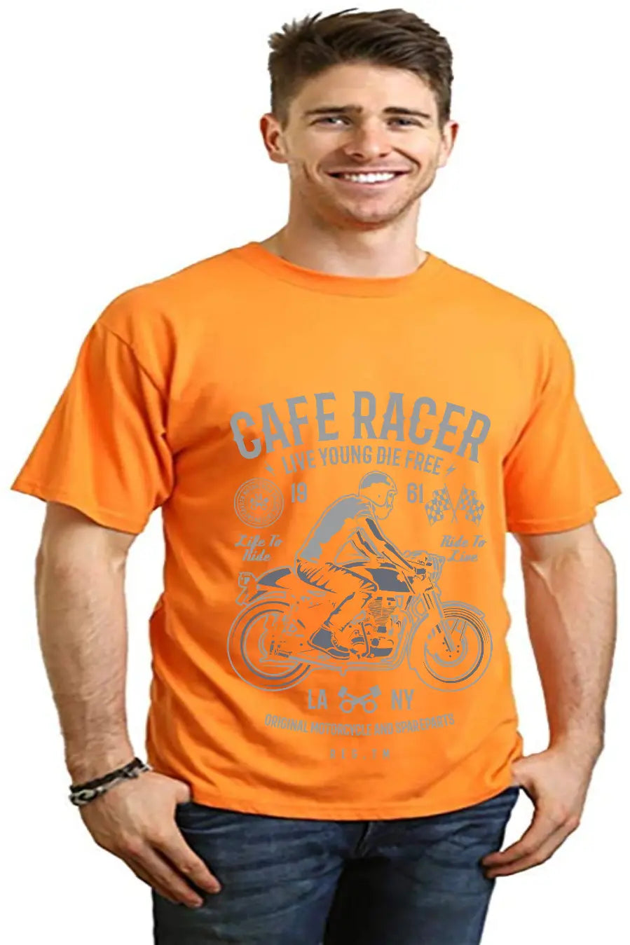 Cafe Racer Men's Bamboo Viscose/Organic Cotton Short Sleeve Graphic T-Shirt Spun Bamboo