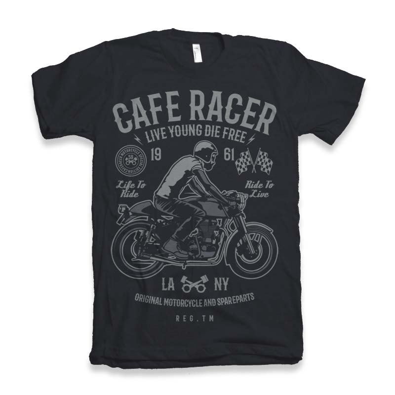 Cafe Racer Men's Bamboo Viscose/Organic Cotton Short Sleeve Graphic T-Shirt Spun Bamboo