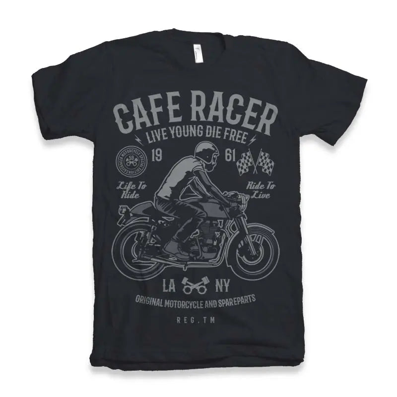 Cafe Racer Men's Bamboo Viscose/Organic Cotton Short Sleeve Graphic T-Shirt Spun Bamboo