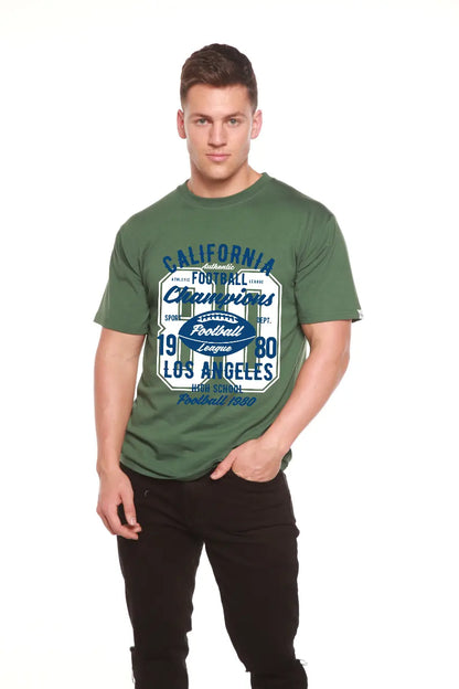 California Football Men's Bamboo Viscose/Organic Cotton Short Sleeve Graphic T-Shirt Spun Bamboo