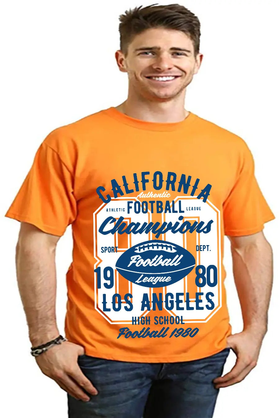 California Football Men's Bamboo Viscose/Organic Cotton Short Sleeve Graphic T-Shirt Spun Bamboo