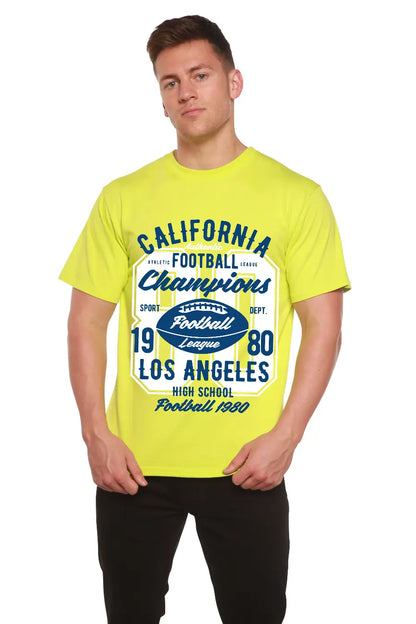 California Football Men's Bamboo Viscose/Organic Cotton Short Sleeve Graphic T-Shirt Spun Bamboo