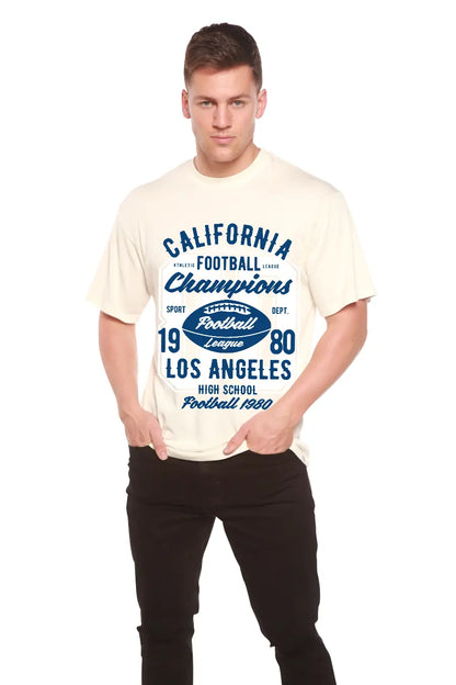 California Football Men's Bamboo Viscose/Organic Cotton Short Sleeve Graphic T-Shirt Spun Bamboo