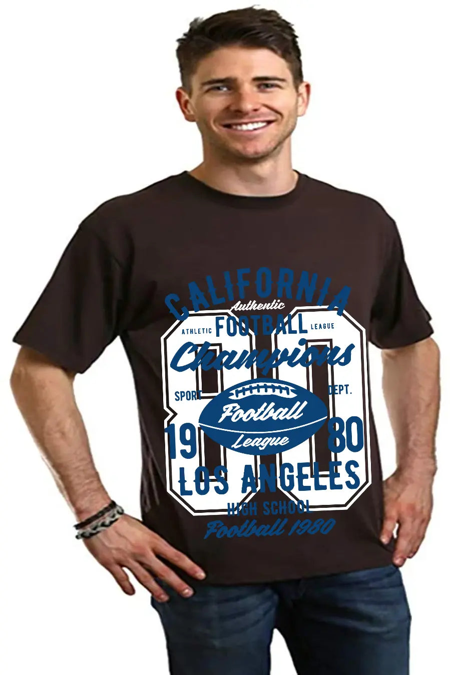 California Football Men's Bamboo Viscose/Organic Cotton Short Sleeve Graphic T-Shirt Spun Bamboo
