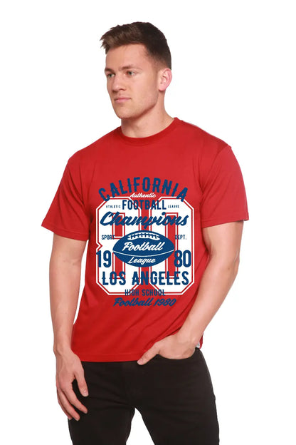California Football Men's Bamboo Viscose/Organic Cotton Short Sleeve Graphic T-Shirt Spun Bamboo