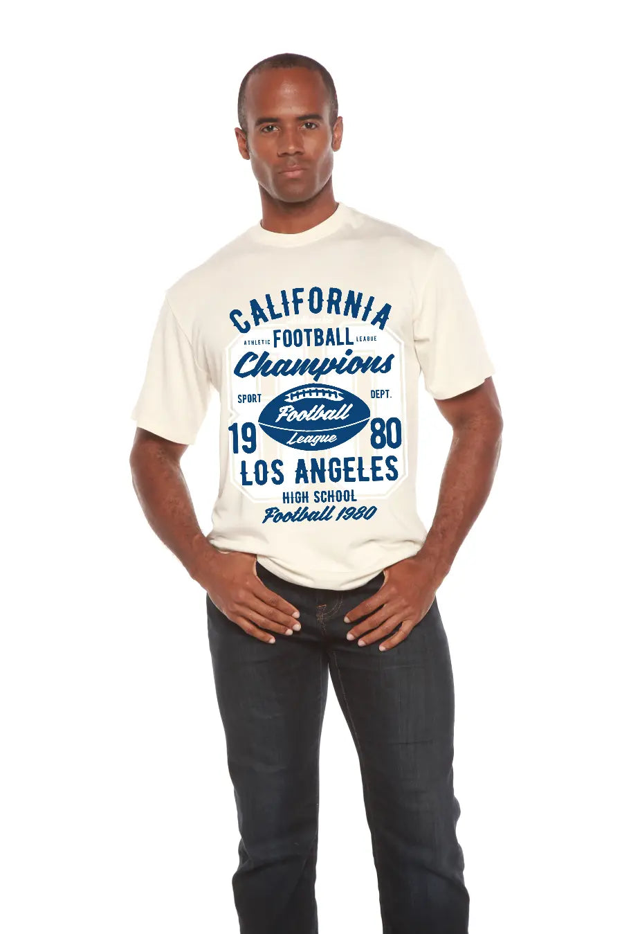 California Football Men's Bamboo Viscose/Organic Cotton Short Sleeve Graphic T-Shirt Spun Bamboo