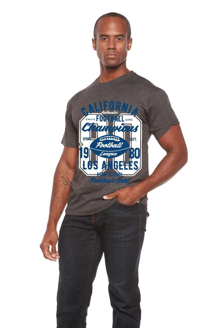 California Football Men's Bamboo Viscose/Organic Cotton Short Sleeve Graphic T-Shirt Spun Bamboo